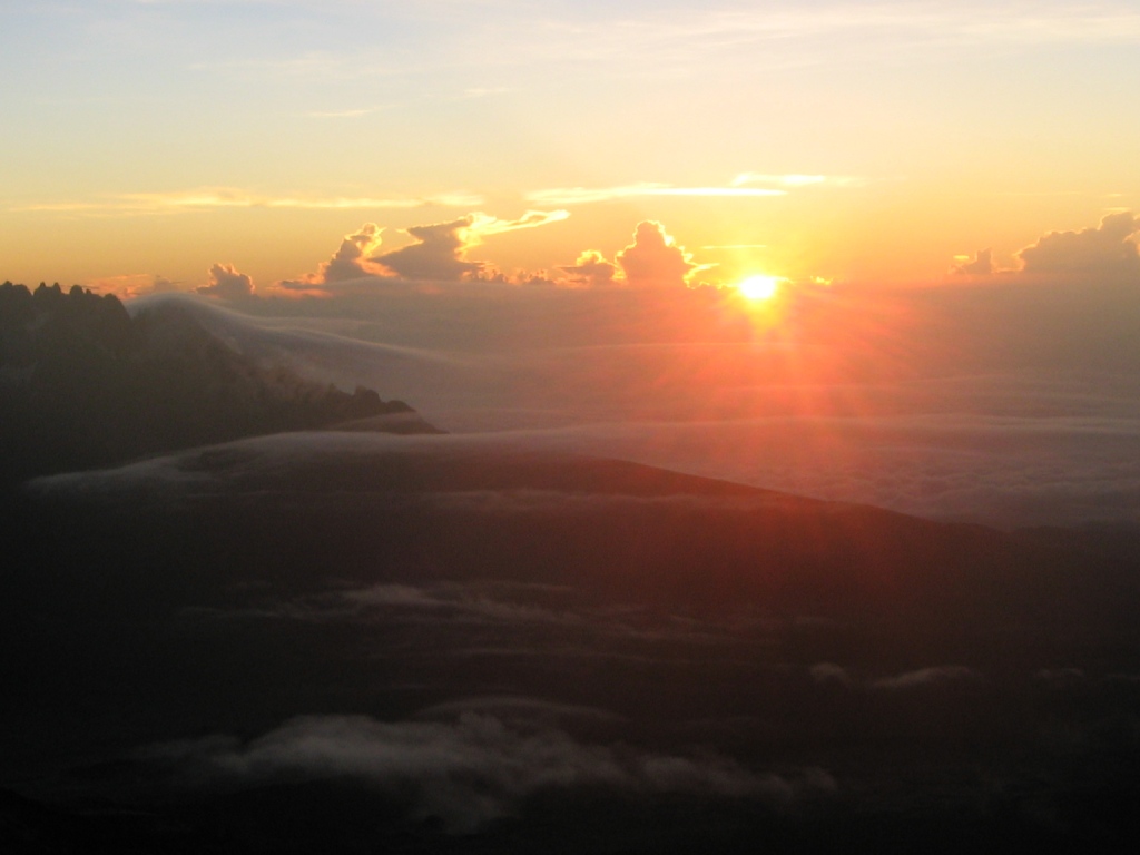 Sun rising over Mawenzi peak